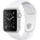 Apple - Apple Watch Series 1 38mm Silver Aluminum Case White Sport Band - Silver Aluminum