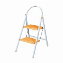 2 Step Stool with Orange Treads - Top tread height:0.45m (1'6&quot;)