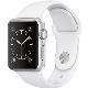 Apple - Apple Watch Series 1 38mm Silver Aluminum Case White Sport Band - Silver Aluminum