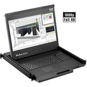 Raloy 1U 17" 1080p HD LCD Monitor Keyboard Drawer