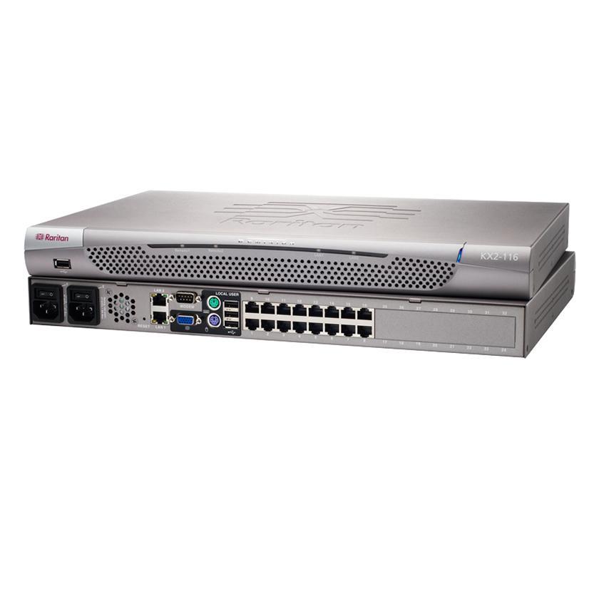 Raritan Dominion KX II 16-Port, 1 Remote KVM Over IP Switch (1 remote + 1 local users)
